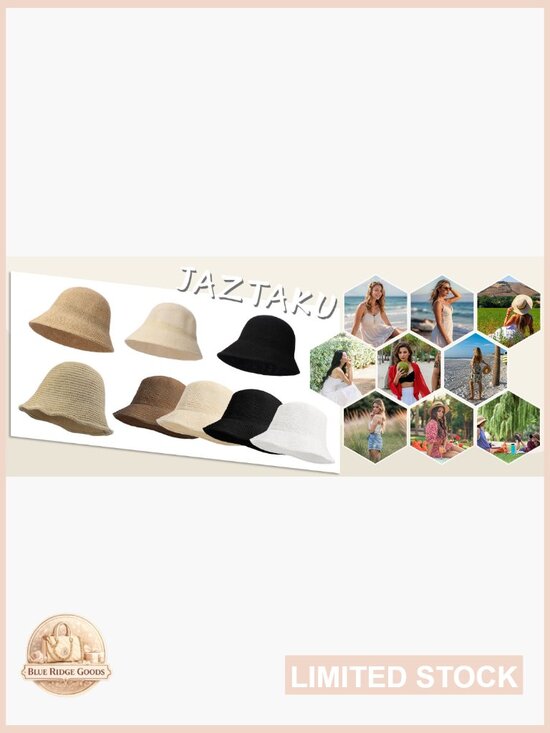 Woven Bucket Hat Foldable Packable Fishing Hat for Women main image 5